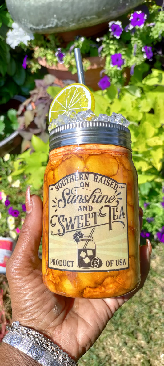 12oz. Sweet Tea Mason Jar Tumbler / Made to Order / Personalized